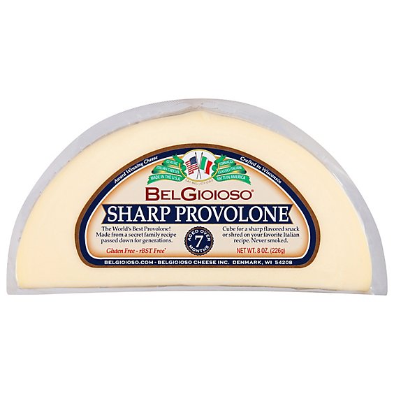 BelGioioso Sharp Provolone Cheese Wedge Aged over 7 months - 8 Oz