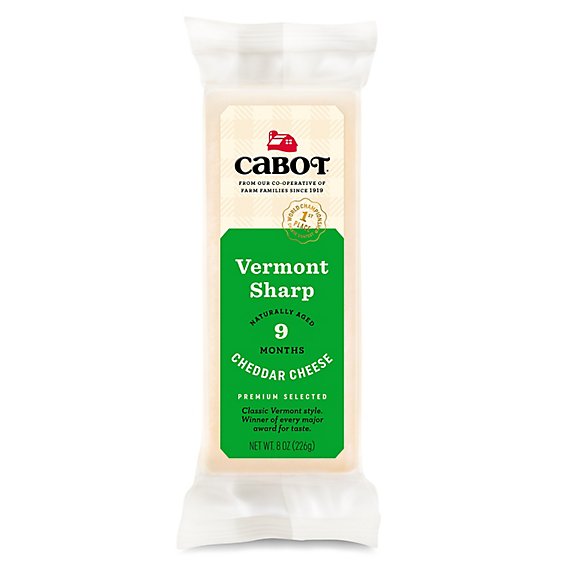 Cabot Creamery Cheese Cheddar Vermont Sharp - 8 Oz