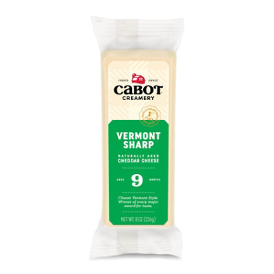 Cabot Creamery Cheese Cheddar Vermont Sharp - 8 Oz - Image 1