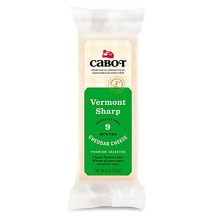 Cabot Creamery Cheese Cheddar Vermont Sharp - 8 Oz - Image 1