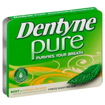 Dentyne Gum Pure Mint With Melon Accents Sugar Free - 9 Count