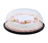 Bakery Cake White Decorated 8 Inch 1 Layer - Each