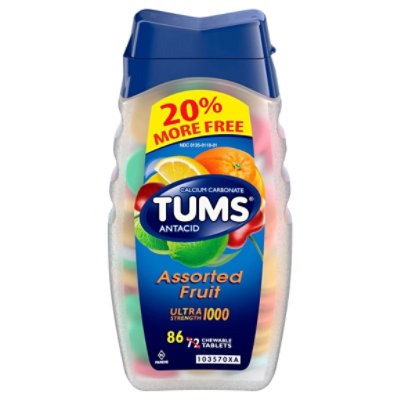 Tums Ultra Asstd Fruit 20% More Free - Each