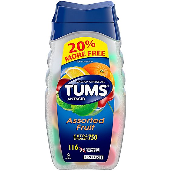 Tums Ex Assorted Fruit 20% More Free - Each