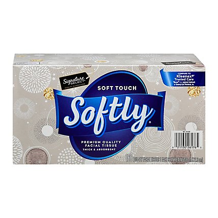 Signature Care Facial Tissue Softly Soft Touch 2 Ply White Box - 160 Count - Image 3