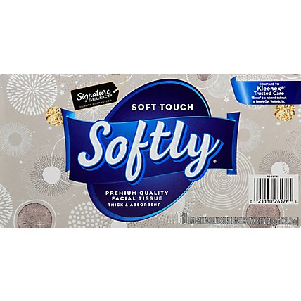 Signature Care Facial Tissue Softly Soft Touch 2 Ply White Box - 160 Count - Image 2