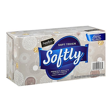 Signature Care Facial Tissue Softly Soft Touch 2 Ply White Box - 160 Count - Image 1