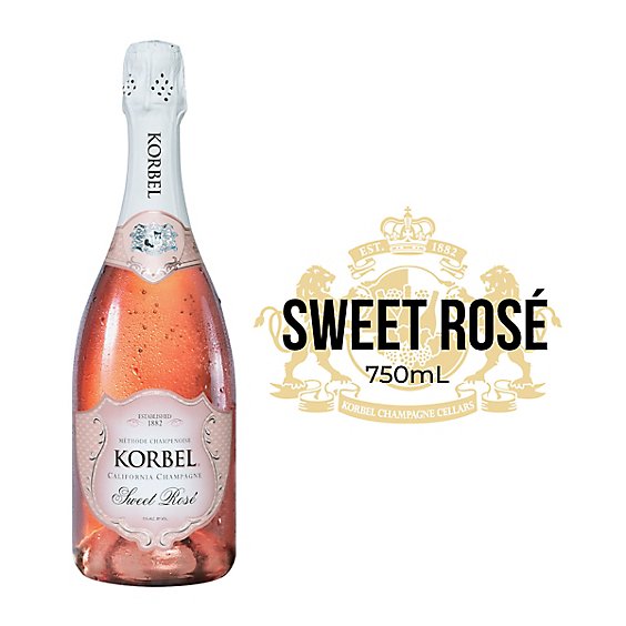 Korbel 24 Proof Sweet Rose California Champagne Bottle - 750 Ml