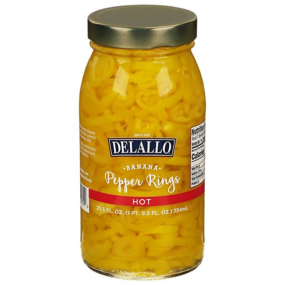 DeLallo Pepper Rings Hot - 25.5 Oz