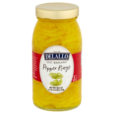 DeLallo Pepper Rings Hot - 25.5 Oz - Image 1