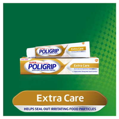 Super Poligrip Denture Adhesive Cream Ooze-Control Tip Super Strong Extra Care - 2.2 Oz - Image 3