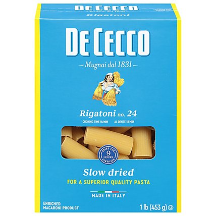 De Cecco Pasta No. 24 Rigatoni Box - 1 Lb - Image 3