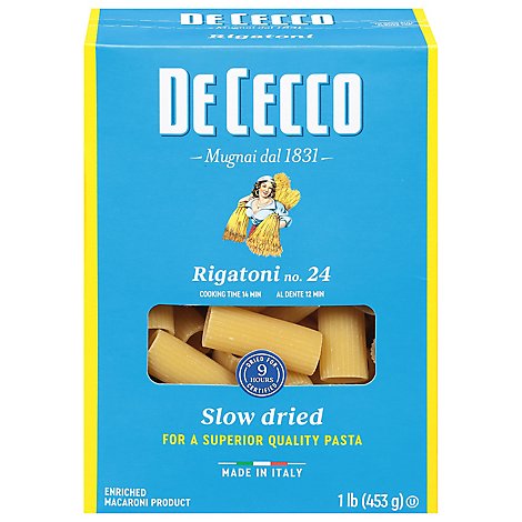 De Cecco Pasta No. 24 Rigatoni Box - 1 Lb
