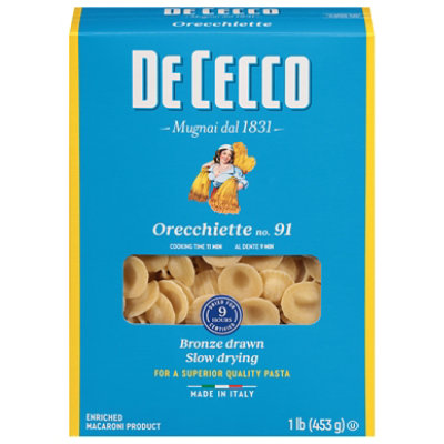 De Cecco Pasta No. 91 Orecchiette Box - 1 Lb - Image 3