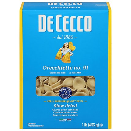 De Cecco Pasta No. 91 Orecchiette Box - 1 Lb - Image 2