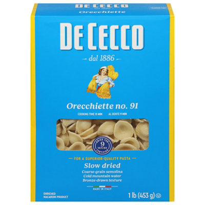 De Cecco Pasta No. 91 Orecchiette Box - 1 Lb