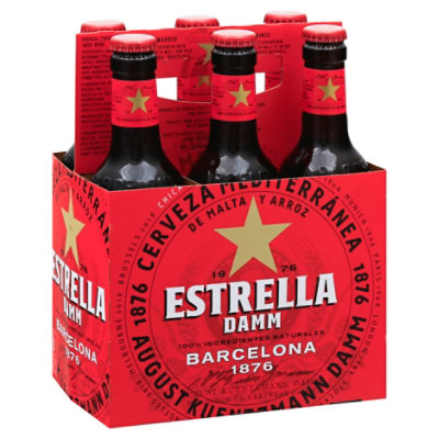 Estrella Damm Lager Bottles - 6-11.2 Fl. Oz. - Image 1