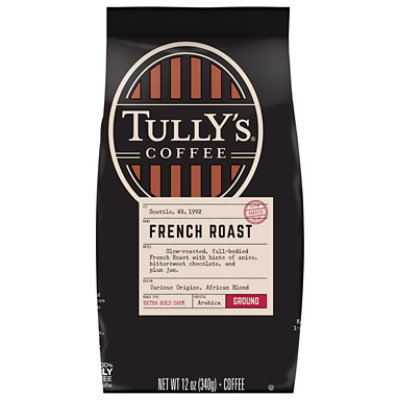 Tullys Coffee Coffee Ground Dark Roast Grand French Roast - 12 Oz