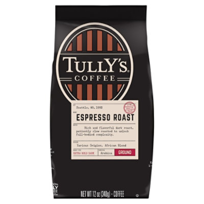 Tullys Coffee Coffee Ground Dark Roast Grand Espresso Roast - 12 Oz - Image 3