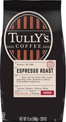 Tullys Coffee Coffee Ground Dark Roast Grand Espresso Roast - 12 Oz - Image 2