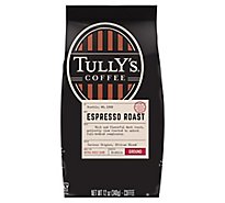 Tullys Coffee Coffee Ground Dark Roast Grand Espresso Roast - 12 Oz
