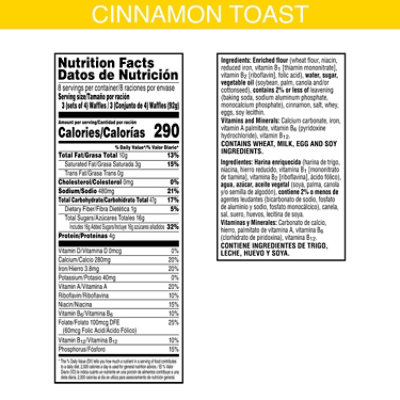 Eggo Minis Frozen Waffle Bites Cinnamon Toast Frozen Breakfast 24 Count - 25.8 Oz - Image 2