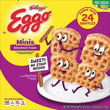 Eggo Cinnamon Toast Mini Frozen Breakfast Waffles 24 Count - 25.8 Oz - Image 5