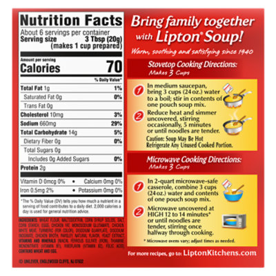 Lipton Soup Secrets Soup Mix With Real Chicken Broth Chicken Noodle 2 Count - 4.2 Oz - Image 7