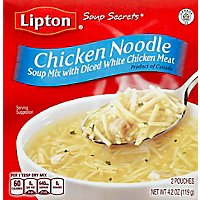 Lipton Soup Secrets Soup Mix With Real Chicken Broth Chicken Noodle 2 Count - 4.2 Oz - Image 2