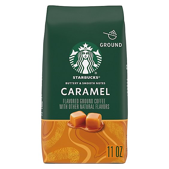 Starbucks No Artificial Flavors 100% Arabica Caramel Flavored Ground Coffee Bag - 11 Oz