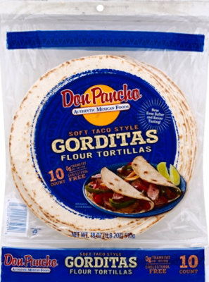 Don Pancho Tortillas Flour Gorditas Soft Taco Style Bag 10 Count - 18 Oz - Image 2