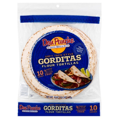 Don Pancho Tortillas Flour Gorditas Soft Taco Style Bag 10 Count - 18 Oz