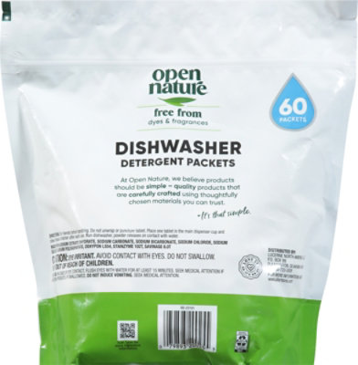 Open Nature Dishwashing Detergent Automatic Dye & Fragrance Free Tub - 60 Count - Image 3