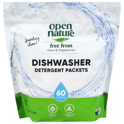 Open Nature Dishwashing Detergent Automatic Dye & Fragrance Free Tub - 60 Count - Image 1