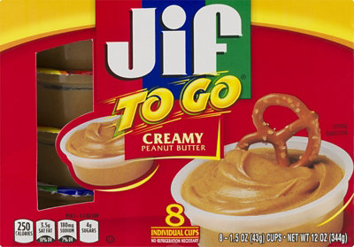 Jif To Go Peanut Butter Creamy - 8-1.5 Oz - Image 1