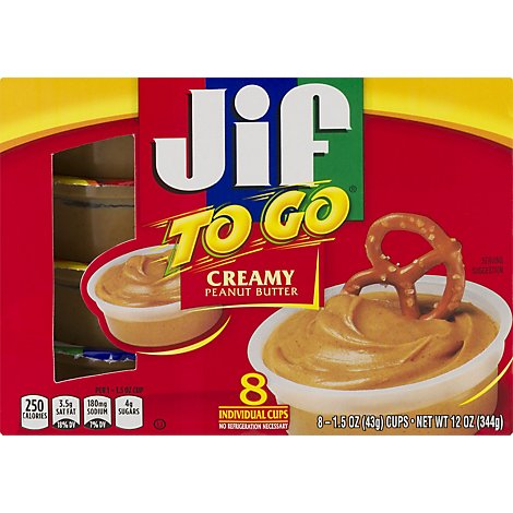 Jif To Go Peanut Butter Creamy - 8-1.5 Oz