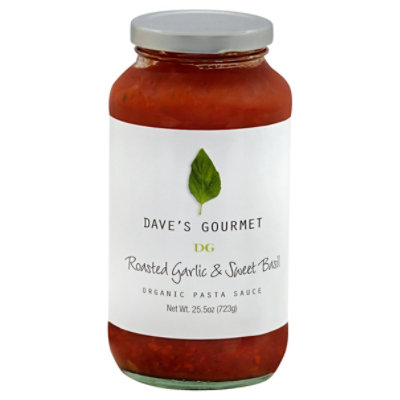 Daves Gourmet Organic Pasta Sauce Roasted Garlic & Sweet Basil - 25.5 Oz - Image 1