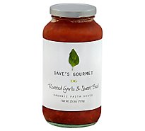 Daves Gourmet Organic Pasta Sauce Roasted Garlic & Sweet Basil - 25.5 Oz