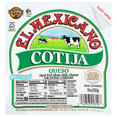 El Mexicano Cotija Queso Cheese - 10 Oz - Image 1