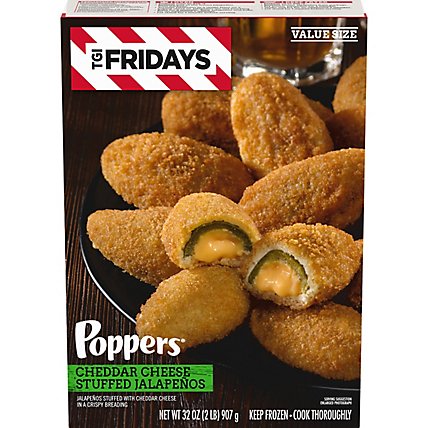 TGI Fridays Frozen Appetizers Cheddar Cheese Stuffed Jalapeno Poppers Value Size Box - 32 Oz - Image 3