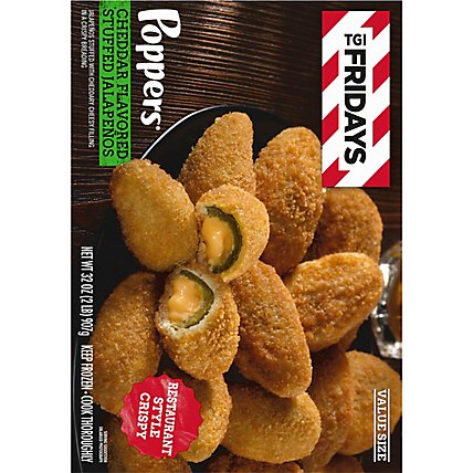 TGI Fridays Frozen Appetizers Cheddar Cheese Stuffed Jalapeno Poppers Value Size Box - 32 Oz - Image 2