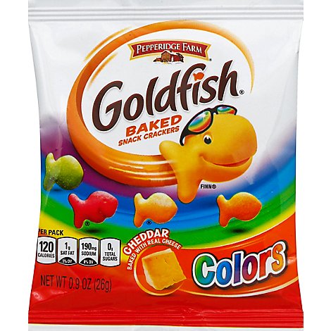 Pepperidge Farm Goldfish Crackers Baked Snack Cheddar Variety Colors - 0.9 Oz