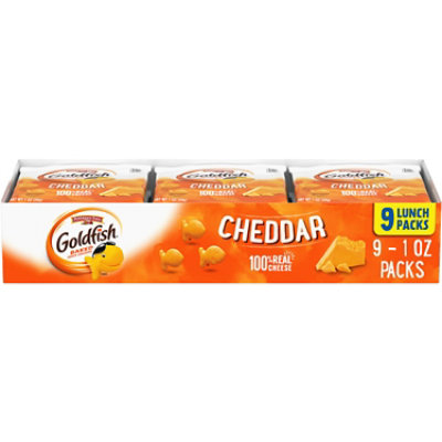 Pepperidge Farm Goldfish Crackers Baked Snack Cheddar Tray 9 Pack 9 1 0 Oz Safeway