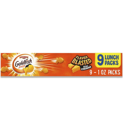 Pepperidge Farm Goldfish Crackers Baked Snack Flavor Blasted Xtra Cheddar Tray 9 Pack - 9-0.9 Oz