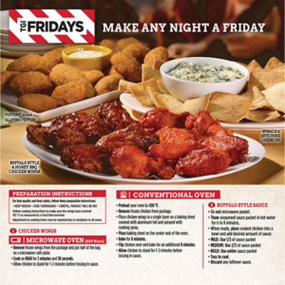 TGI Fridays Frozen Appetizers Buffalo Style Chicken Wings - 15 Oz - Image 3
