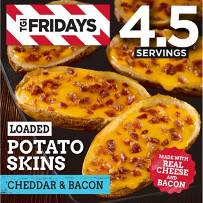 TGI Fridays Loaded Cheddar & Bacon Potato Skins Frozen Snacks Box - 13.5 Oz - Image 1