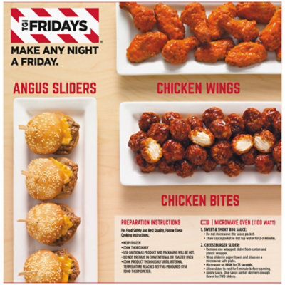 TGI Fridays Frozen Appetizers Cheeseburger Sliders with Sweet & Smoky BBQ Sauce Box - 4 Count - Image 2