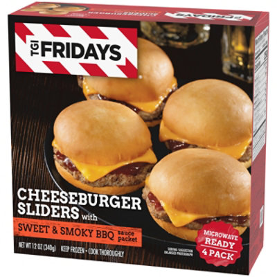 TGI Fridays Frozen Appetizers Cheeseburger Sliders with Sweet & Smoky ...