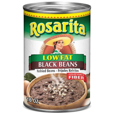 Rosarita Beans Refried Low Fat Black Beans Can - 16 Oz