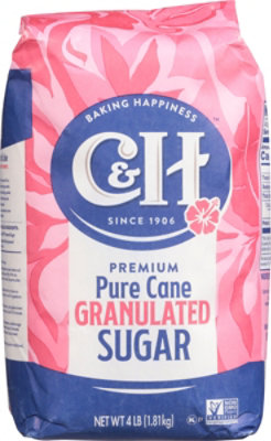 C&H Premium Pure Cane Granulated Sugar Bag - 4 Lb - Image 1